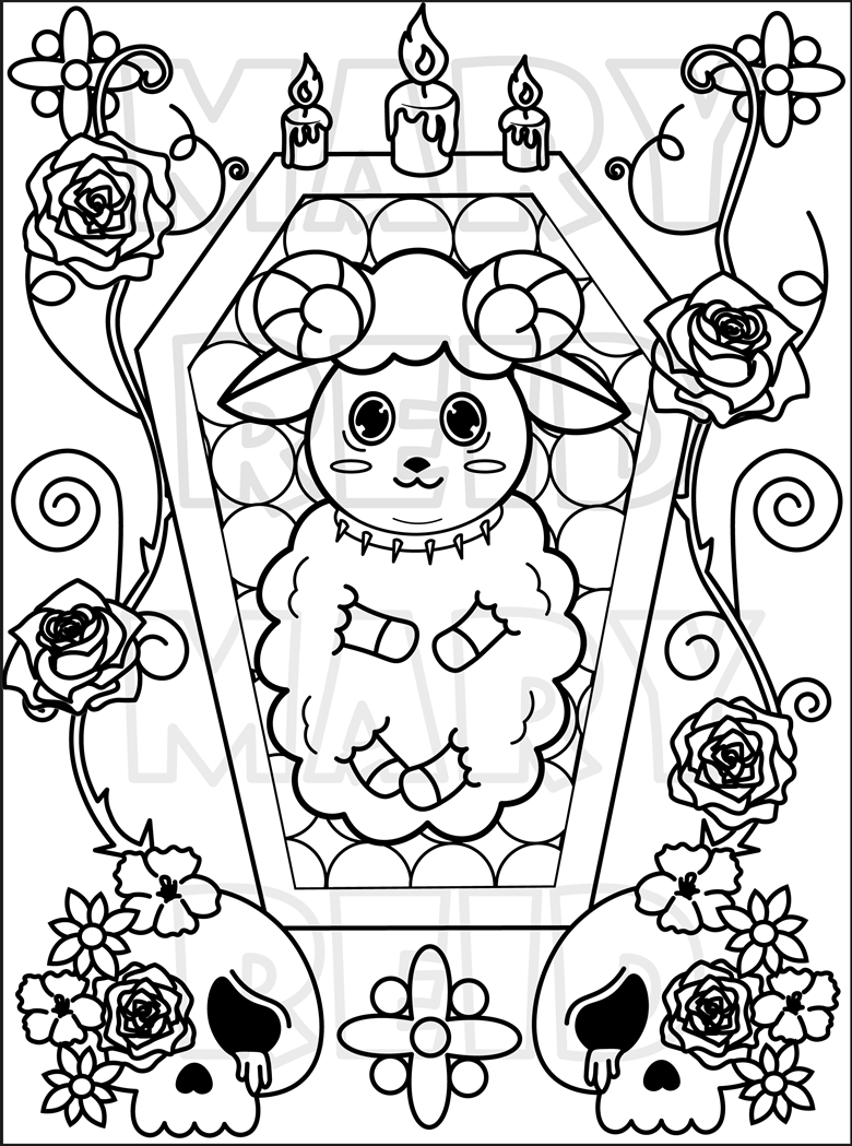 Printable Pastel Goth Coloring Pages Customize and Print