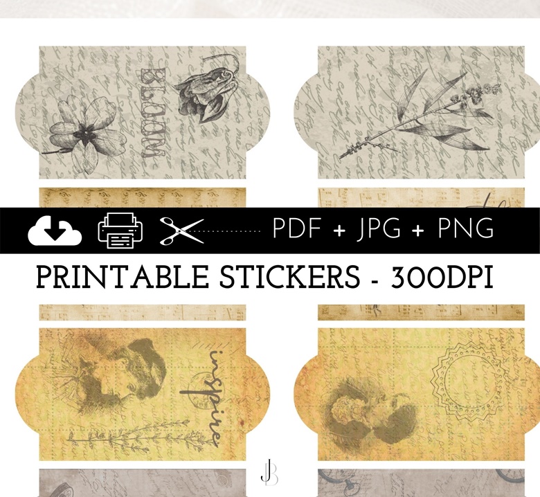 vintage aesthetic printable junk journal labels thejournalbabes s ko fi shop ko fi where creators get support from fans through donations memberships shop sales and more the original buy me a coffee