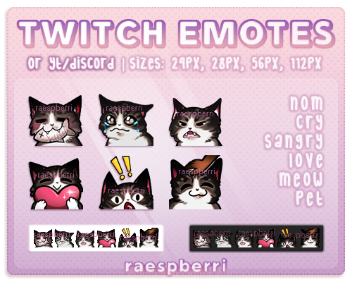 6 Twitch Emotes | Cute Kitty (Niles) - jenna's Ko-fi Shop - Ko-fi ️ ...