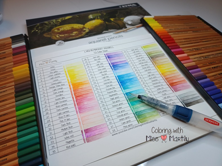 LYRA REMBRANDT AQUARELL pencils | Color Chart 72 Set / swatch ( blank ...