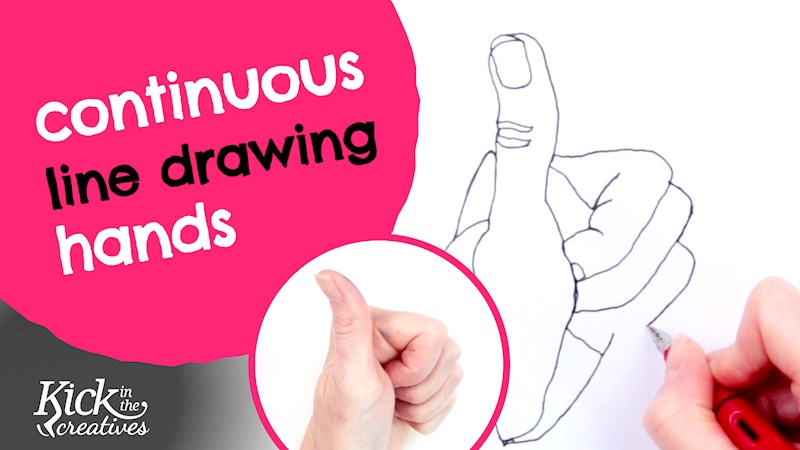 Draw Hands in a Continuous Line Drawing Technique - Ko-fi ️ Where ...