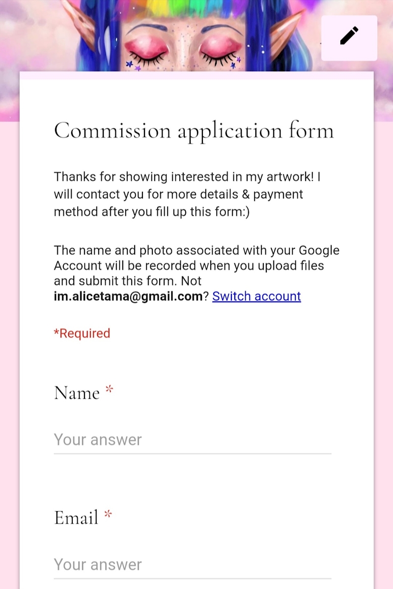 Commission Application Form Ko Fi ️ Where Creators Get Support From Fans Through Donations 9905