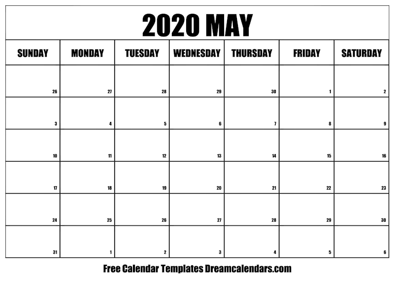 Printable May 2020 Calendar Ko Fi ️ Where Creators