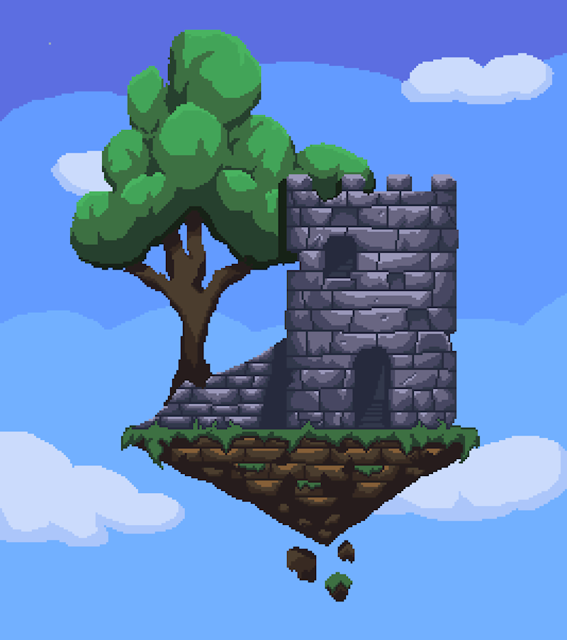 Castle In The Sky, My 1st Pixel Piece! : r/PixelArt